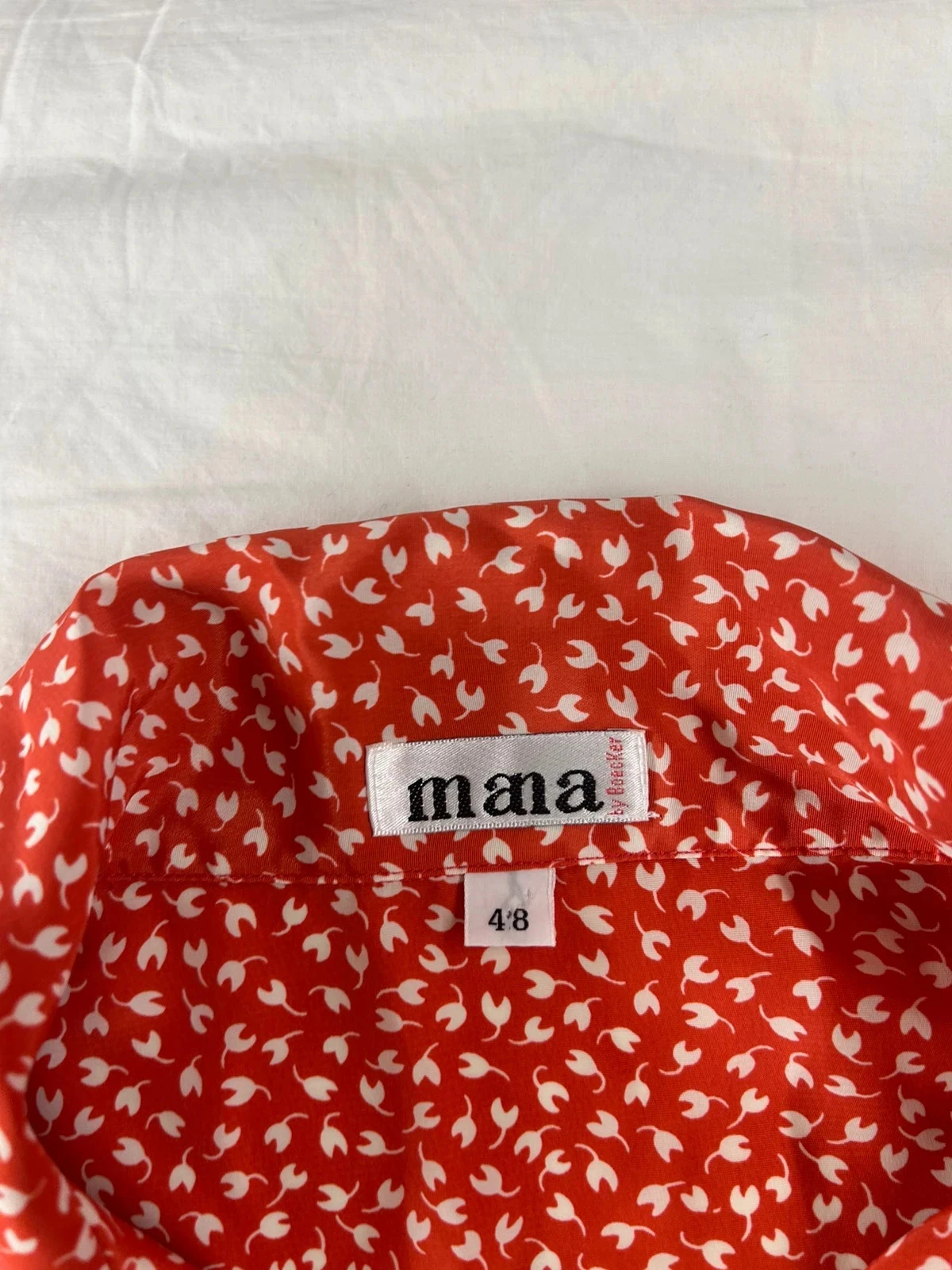 Rode vintage mana blouse met witte patronen – photo 7